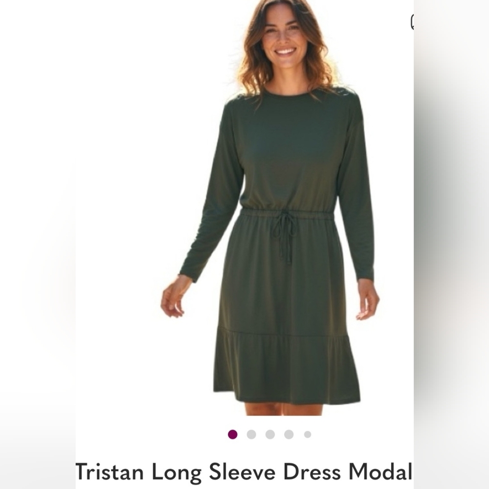 Tristan- luxe soft long sleeved tshirt midi dress, Charcoal Grey Modal & Cotton